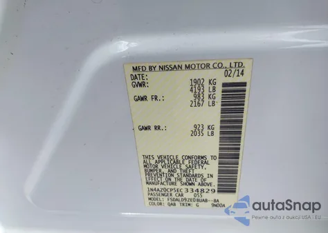 2014 Nissan Leaf Sv from USA, damaged, VIN 1N4AZ0CP5EC334829